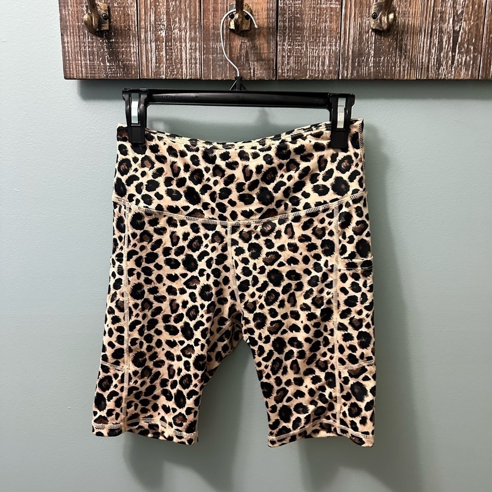 "Hear Me Roar" Leopard High Waist Biker Shorts